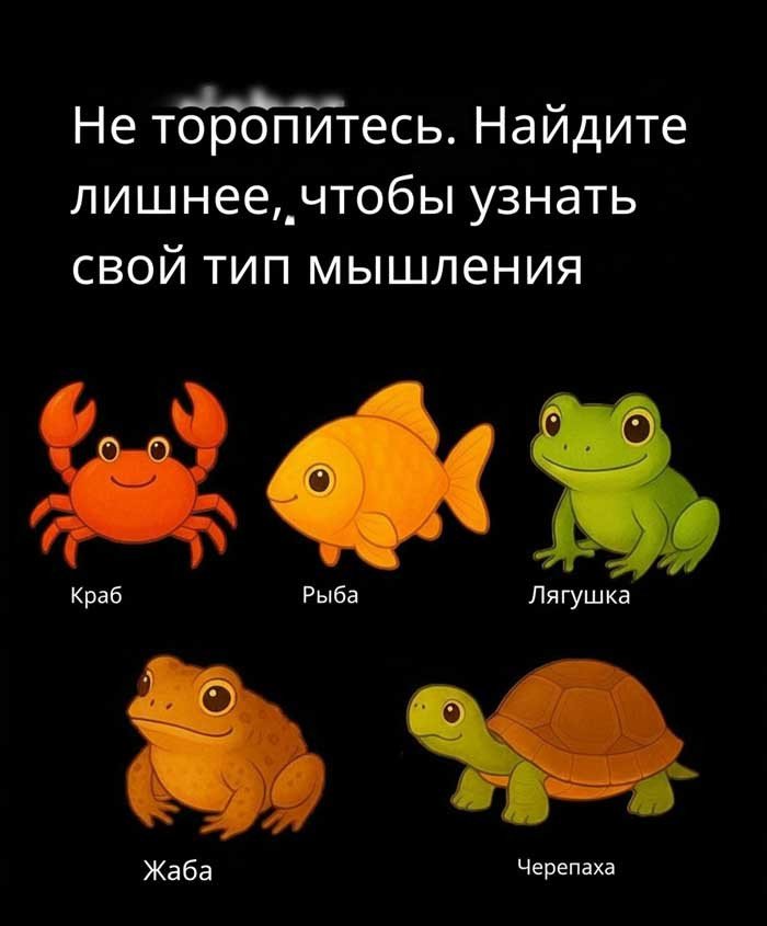 👉 Какое животное здесь лишнее? Ваш выбор раскроет скрытый тип мышления за 5 секунд 🧠